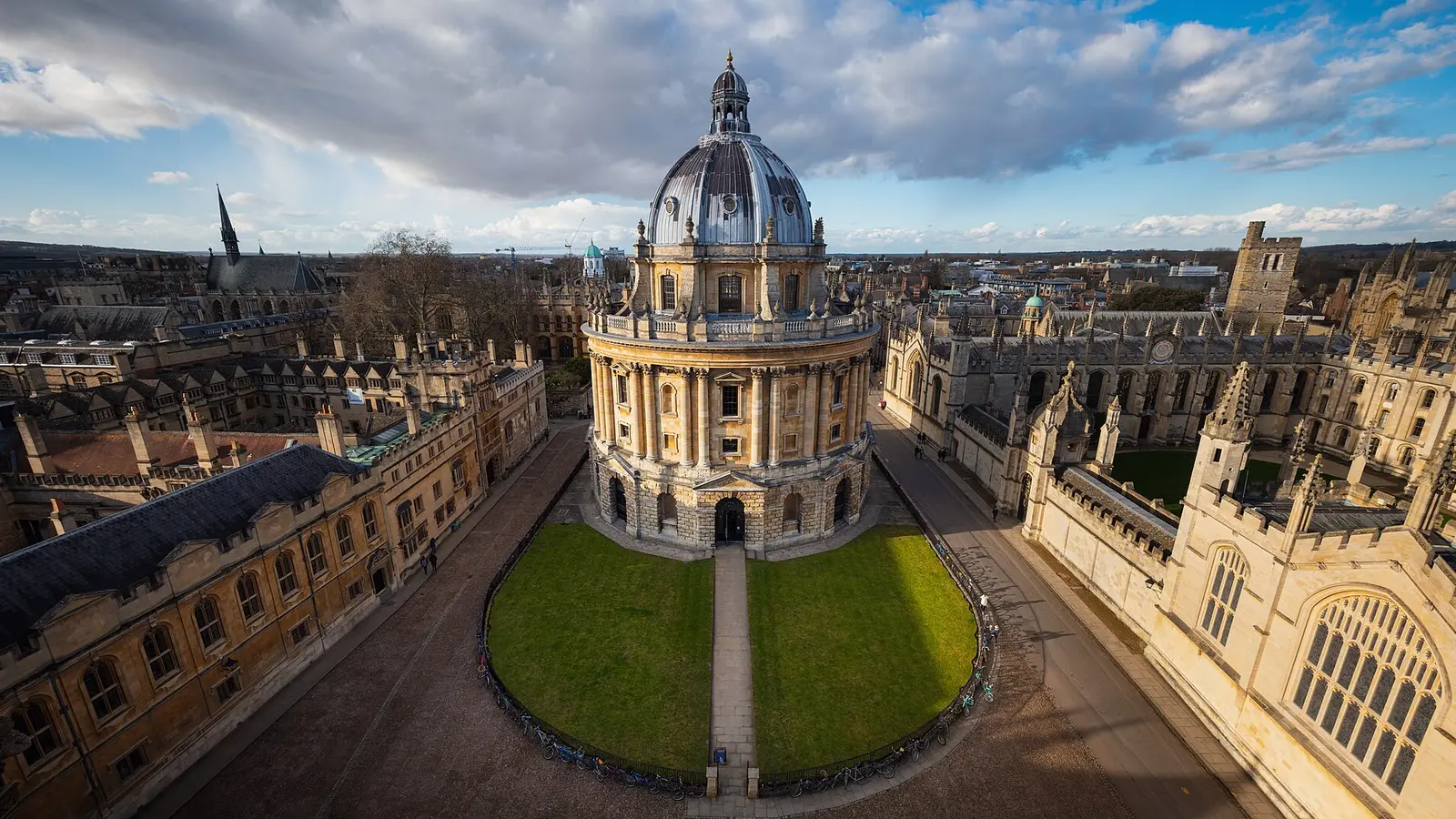 The Radcliffe Camera in Radcliffe Square, Oxford, seen from above